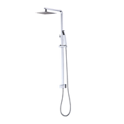 WELS 8" Rain Shower Head Set Square Dual Heads Faucet High Pressure With Mixer V63-827951