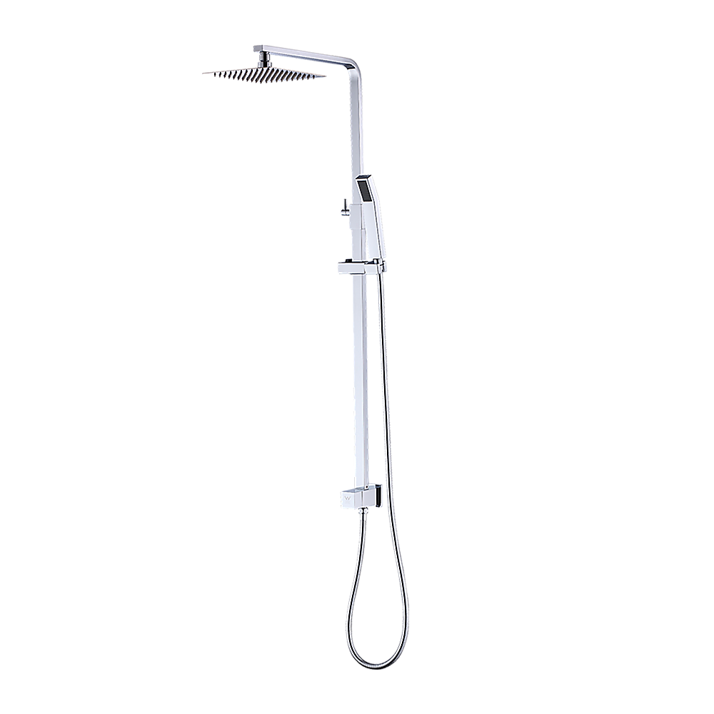 WELS 8" Rain Shower Head Set Square Dual Heads Faucet High Pressure With Mixer V63-827951