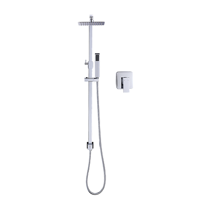 WELS 8" Rain Shower Head Set Square Dual Heads Faucet High Pressure With Mixer V63-827951