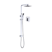 WELS 8" Rain Shower Head Set Square Dual Heads Faucet High Pressure With Mixer V63-827951