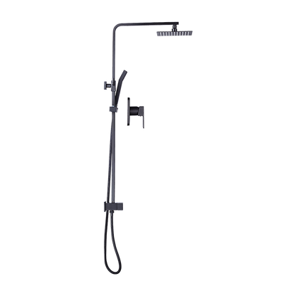 WELS 8" Rain Shower Head Set Square Dual Heads Faucet High Pressure With Mixer V63-827961