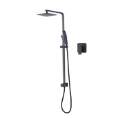 WELS 8" Rain Shower Head Set Square Dual Heads Faucet High Pressure With Mixer V63-827961