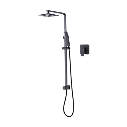 WELS 8" Rain Shower Head Set Square Dual Heads Faucet High Pressure With Mixer V63-827961