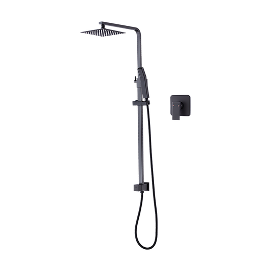 WELS 8" Rain Shower Head Set Square Dual Heads Faucet High Pressure With Mixer V63-827961