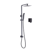 WELS 8" Rain Shower Head Set Square Dual Heads Faucet High Pressure With Mixer V63-827961