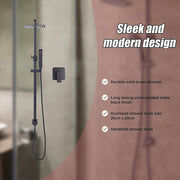 WELS 8" Rain Shower Head Set Square Dual Heads Faucet High Pressure With Mixer V63-827961