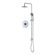 WELS 8" Rain Shower Head Set Rounded Dual Heads Faucet High Pressure With Mixer V63-827991