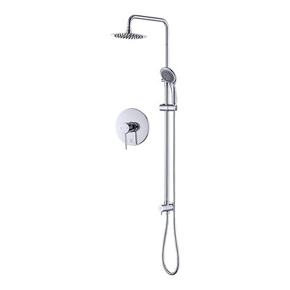 WELS 8" Rain Shower Head Set Rounded Dual Heads Faucet High Pressure With Mixer V63-827991