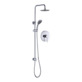 WELS 8" Rain Shower Head Set Rounded Dual Heads Faucet High Pressure With Mixer V63-827991