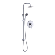 WELS 8" Rain Shower Head Set Rounded Dual Heads Faucet High Pressure With Mixer V63-827991