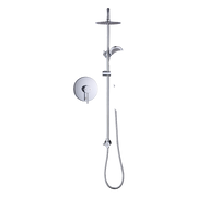 WELS 8" Rain Shower Head Set Rounded Dual Heads Faucet High Pressure With Mixer V63-827991