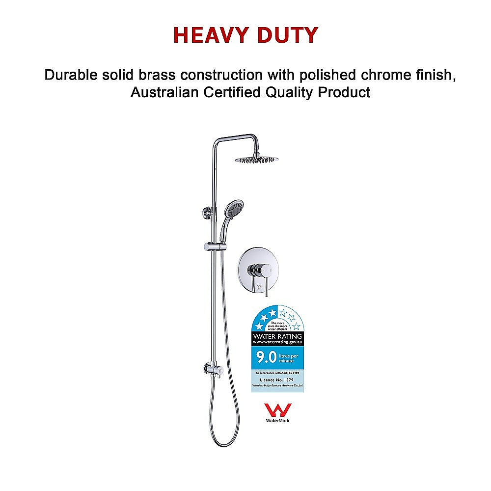 WELS 8" Rain Shower Head Set Rounded Dual Heads Faucet High Pressure With Mixer V63-827991