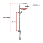 WELS 8" Rain Shower Head Set Rounded Dual Heads Faucet High Pressure With Mixer V63-827991