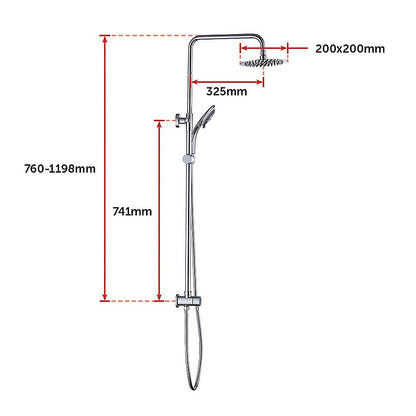WELS 8" Rain Shower Head Set Rounded Dual Heads Faucet High Pressure With Mixer V63-827991