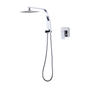 WELS 8" Rain Shower Head Set Square Dual Heads Faucet High Pressure With Mixer V63-828011