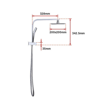 WELS 8" Rain Shower Head Set Square Dual Heads Faucet High Pressure Hand Held V63-828021