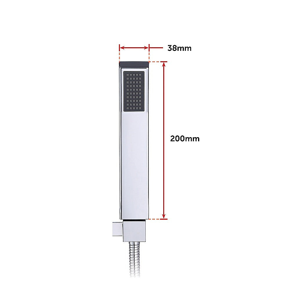 WELS 8" Rain Shower Head Set Square Dual Heads Faucet High Pressure Hand Held V63-828021