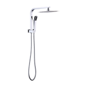 WELS 8" Rain Shower Head Set Square Dual Heads Faucet High Pressure Hand Held V63-828021
