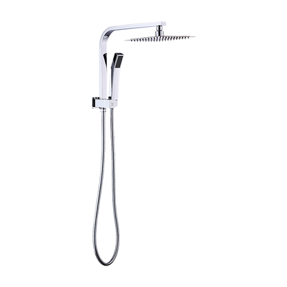 WELS 8" Rain Shower Head Set Square Dual Heads Faucet High Pressure Hand Held V63-828021