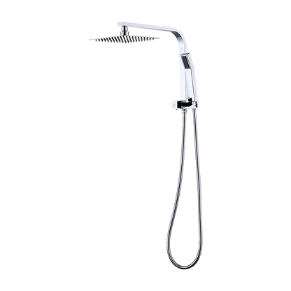 WELS 8" Rain Shower Head Set Square Dual Heads Faucet High Pressure Hand Held V63-828021