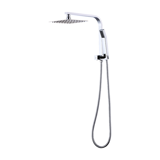 WELS 8" Rain Shower Head Set Square Dual Heads Faucet High Pressure Hand Held V63-828021