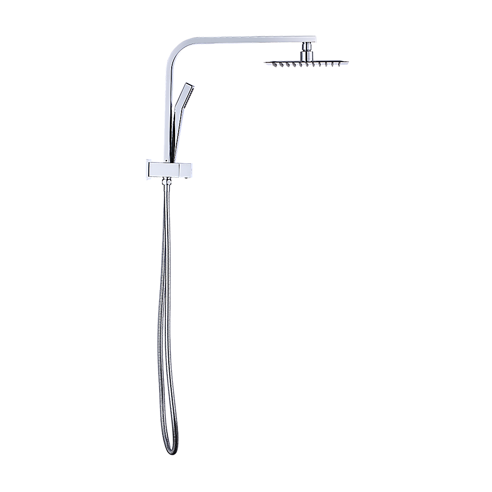 WELS 8" Rain Shower Head Set Square Dual Heads Faucet High Pressure Hand Held V63-828021