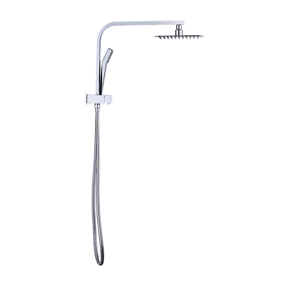 WELS 8" Rain Shower Head Set Square Dual Heads Faucet High Pressure Hand Held V63-828021