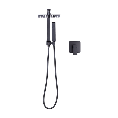 WELS 8" Rain Shower Head Set Square Dual Heads Faucet High Pressure With Mixer V63-828031