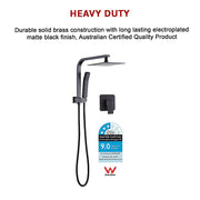 WELS 8" Rain Shower Head Set Square Dual Heads Faucet High Pressure With Mixer V63-828031