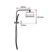 WELS 8" Rain Shower Head Set Square Dual Heads Faucet High Pressure With Mixer V63-828031