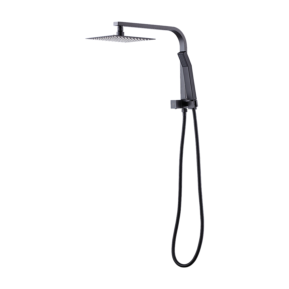 WELS 8" Rain Shower Head Set Square Dual Heads Faucet High Pressure Hand Held V63-828041