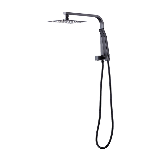 WELS 8" Rain Shower Head Set Square Dual Heads Faucet High Pressure Hand Held V63-828041