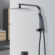 WELS 8" Rain Shower Head Set Square Dual Heads Faucet High Pressure Hand Held V63-828041