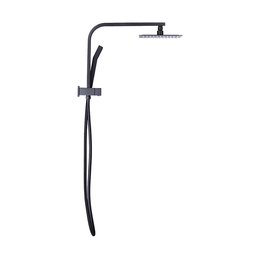 WELS 8" Rain Shower Head Set Square Dual Heads Faucet High Pressure Hand Held V63-828041