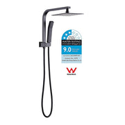 WELS 8" Rain Shower Head Set Square Dual Heads Faucet High Pressure Hand Held V63-828041
