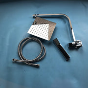WELS 8" Rain Shower Head Set Square Dual Heads Faucet High Pressure Hand Held V63-828041