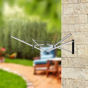 26m 5 Arm Wall Hang Mountable Clothes Airer Dryer Washing Line Bathroom Kitchen V63-828071