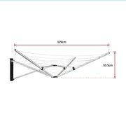 26m 5 Arm Wall Hang Mountable Clothes Airer Dryer Washing Line Bathroom Kitchen V63-828071