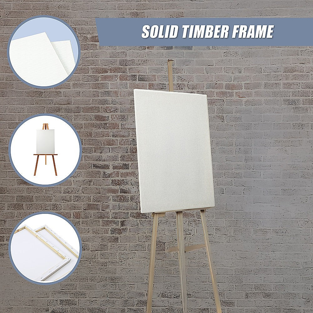 5 pack of 20x30cm Artist Blank Stretched Canvas Canvases Art Large White Range Oil Acrylic Wood V63-828091