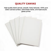 5 pack of 20x30cm Artist Blank Stretched Canvas Canvases Art Large White Range Oil Acrylic Wood V63-828091