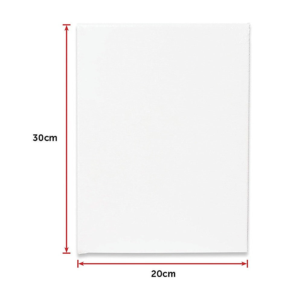 5 pack of 20x30cm Artist Blank Stretched Canvas Canvases Art Large White Range Oil Acrylic Wood V63-828091