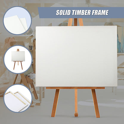 5 pack of 50x60cm Artist Blank Stretched Canvas Canvases Art Large White Range Oil Acrylic Wood V63-828101
