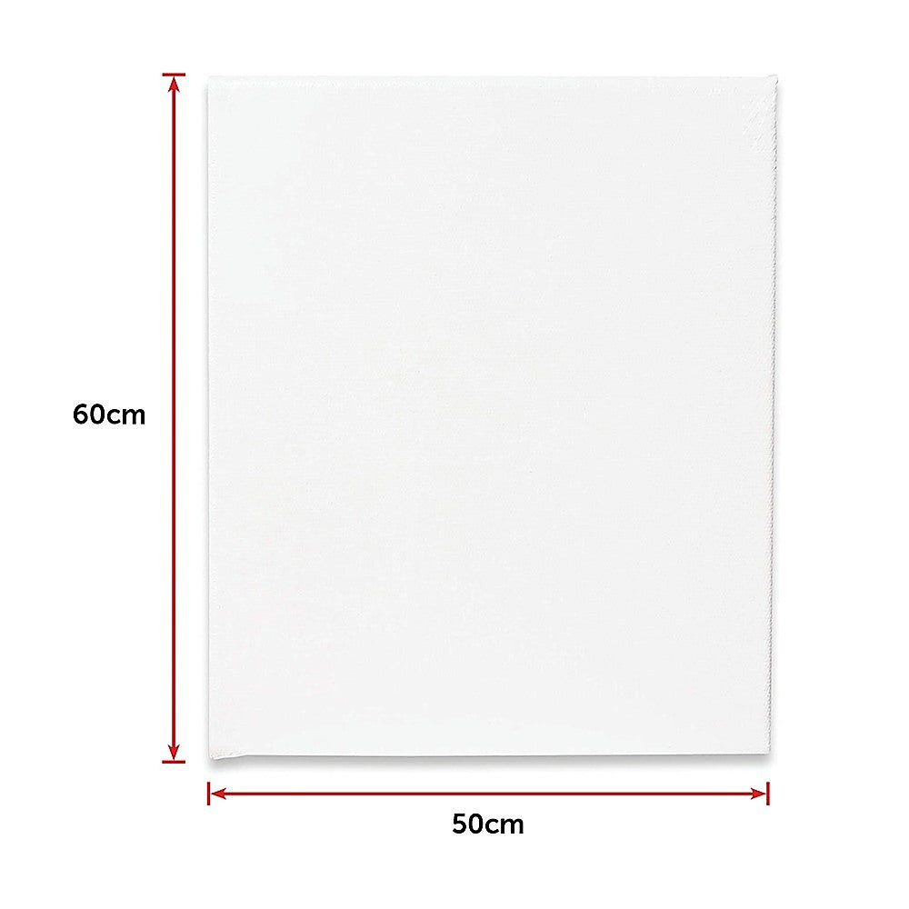5 pack of 50x60cm Artist Blank Stretched Canvas Canvases Art Large White Range Oil Acrylic Wood V63-828101