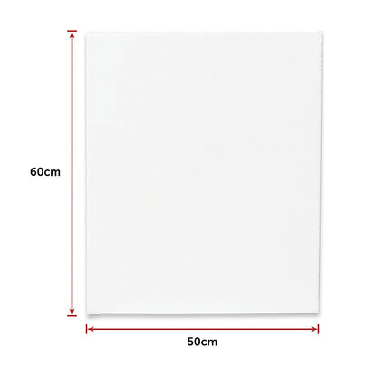 5 pack of 50x60cm Artist Blank Stretched Canvas Canvases Art Large White Range Oil Acrylic Wood V63-828101
