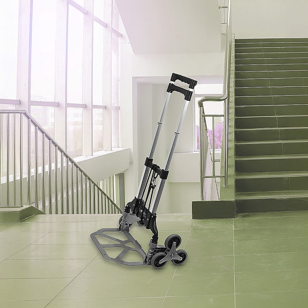 Stair Climbing Trolley 6 Wheels Aluminium Folding Hand Cart Climb Steps V63-828111