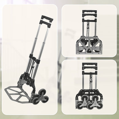 Stair Climbing Trolley 6 Wheels Aluminium Folding Hand Cart Climb Steps V63-828111