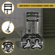 Stair Climbing Trolley 6 Wheels Aluminium Folding Hand Cart Climb Steps V63-828111
