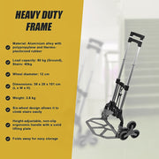 Stair Climbing Trolley 6 Wheels Aluminium Folding Hand Cart Climb Steps V63-828111