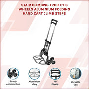 Stair Climbing Trolley 6 Wheels Aluminium Folding Hand Cart Climb Steps V63-828111