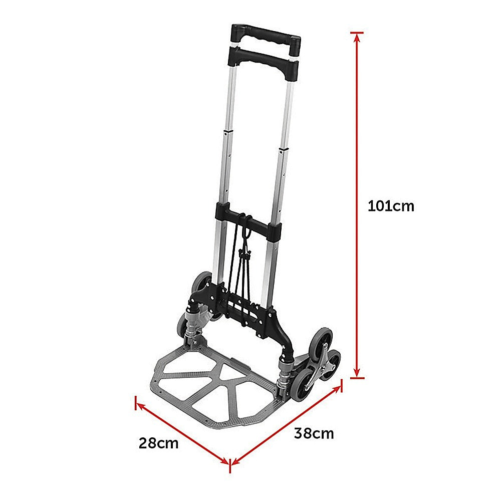 Stair Climbing Trolley 6 Wheels Aluminium Folding Hand Cart Climb Steps V63-828111